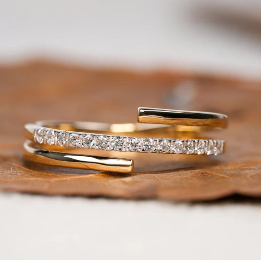 Three layer Wedding Band