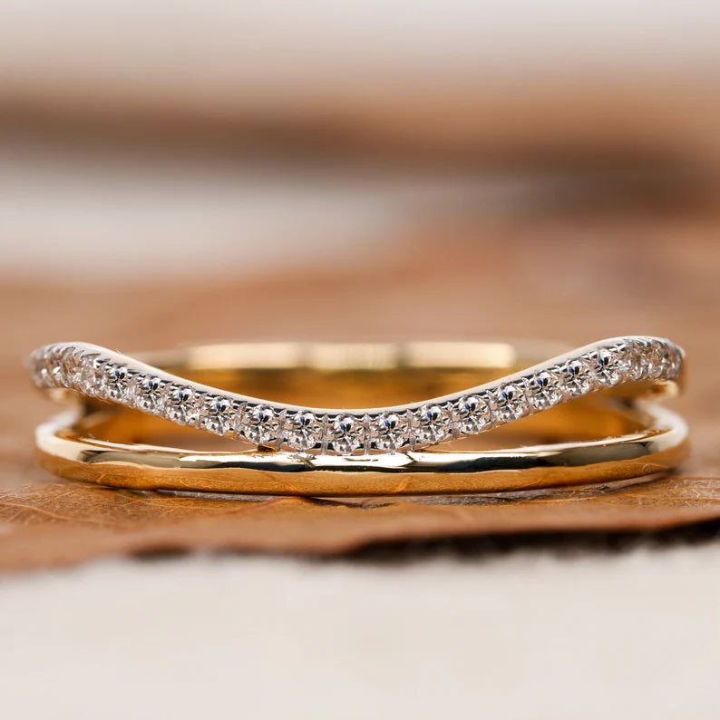 Celestial Double Band Ring: Ethereal Diamond Rings