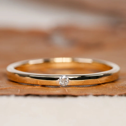 Minimalist Round Diamond Eternity Wedding Band