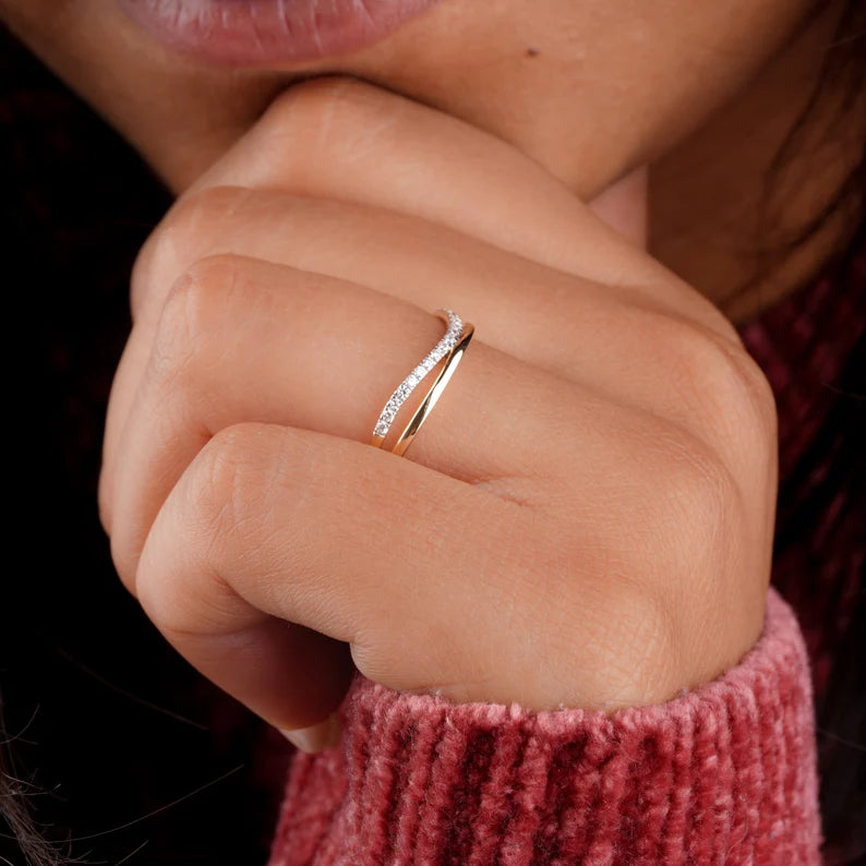 Celestial Double Band Ring: Ethereal Diamond Rings