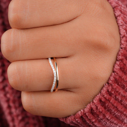 Celestial Double Band Ring: Ethereal Diamond Rings