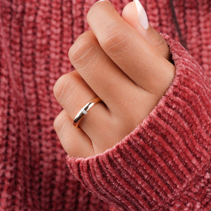 Dainty Bubble Ring Minimalist Line Dome Promise Ring