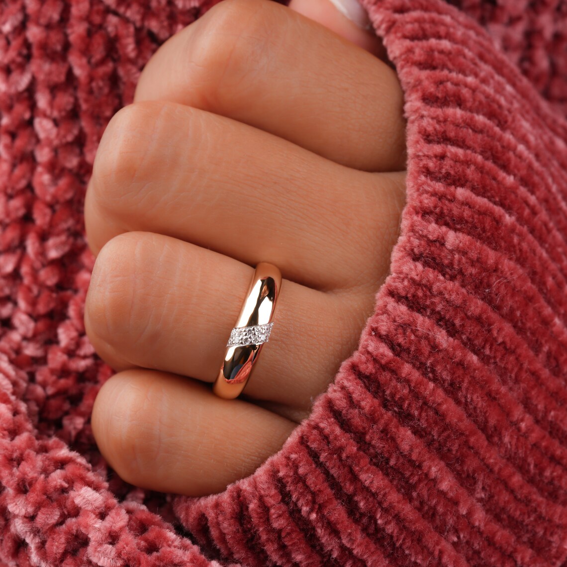 Celestial Embrace High Dome Statement Ring:Natural/ Lab-Grown Diamond Rings