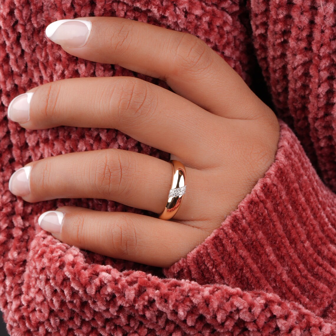 Celestial Embrace High Dome Statement Ring:Natural/ Lab-Grown Diamond Rings