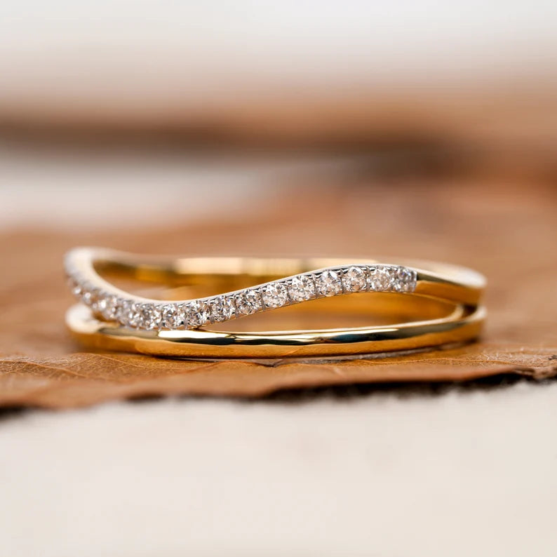 Celestial Double Band Ring: Ethereal Diamond Rings