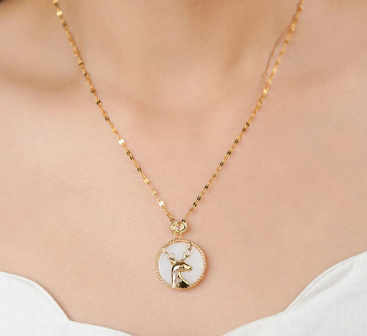 Deer Galaxy Gold Plated Necklace