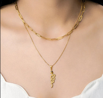 Snake Gold Plated Necklace